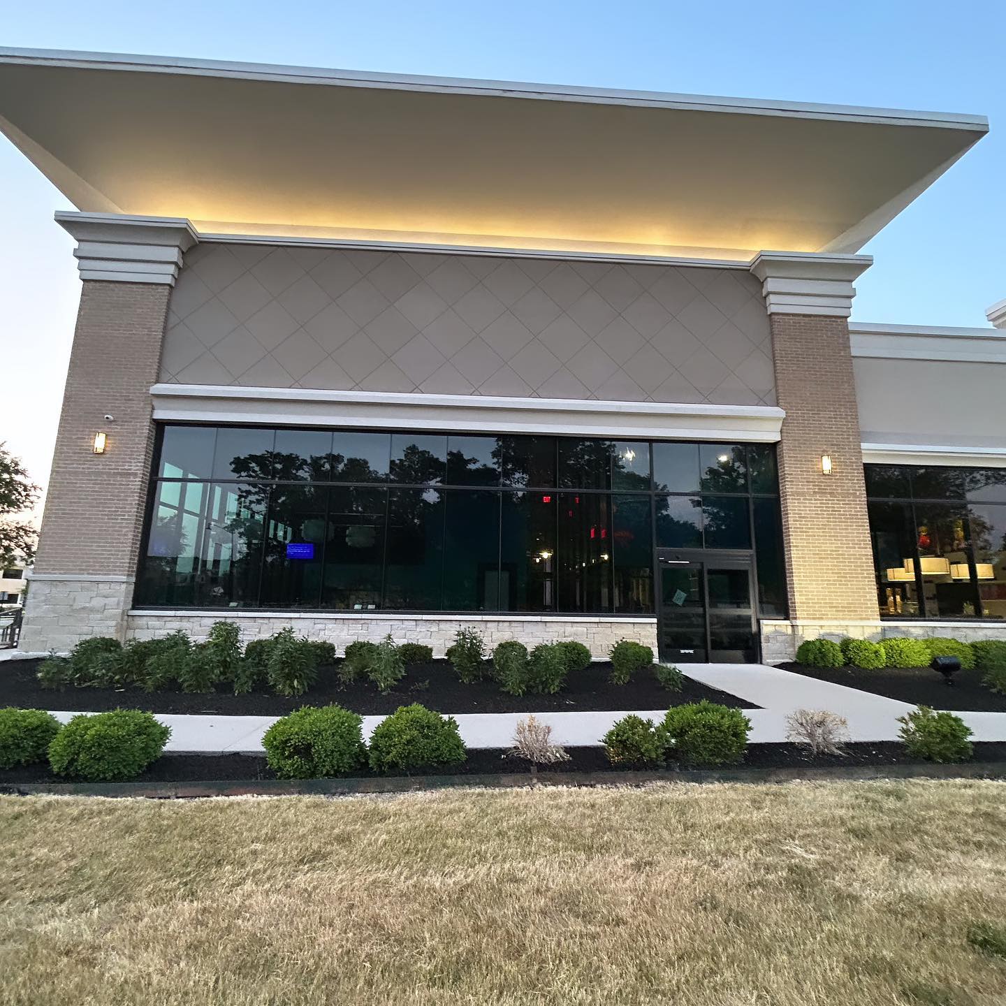 Commercial storefront exterior landscaping